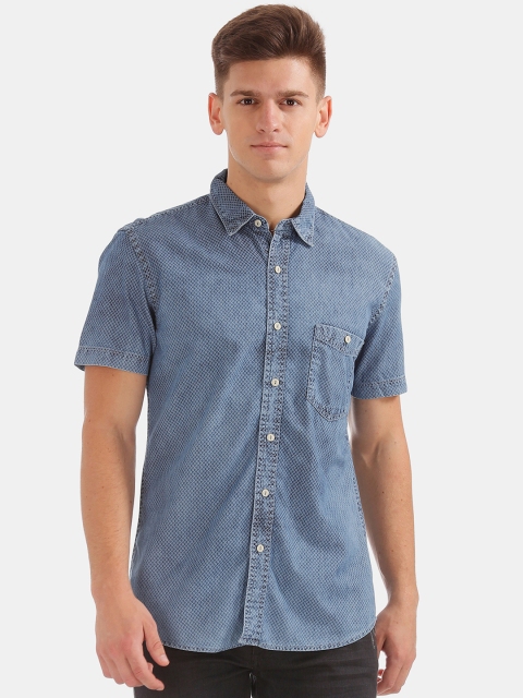 

Cherokee Men Blue & White Regular Fit Printed Casual Shirt