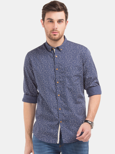 

Cherokee Men Blue & White Regular Fit Printed Casual Shirt