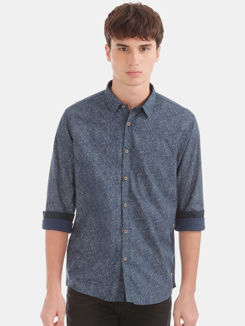

Cherokee Men Navy Blue Regular Fit Printed Casual Shirt