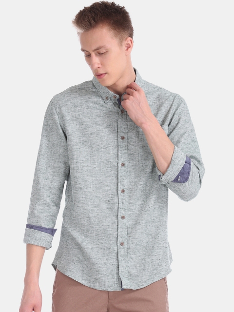 

Cherokee Men Green Regular Fit Self Design Casual Shirt