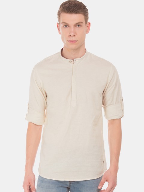 

Cherokee Men Beige Regular Fit Solid Casual Shirt