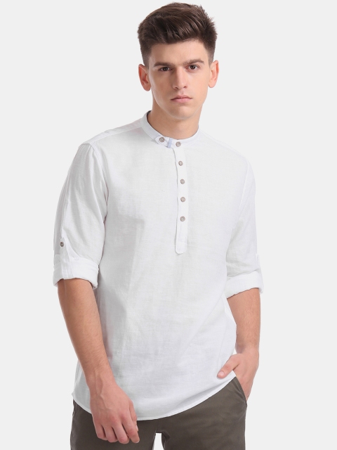 

Cherokee Men White Regular Fit Solid Casual Shirt