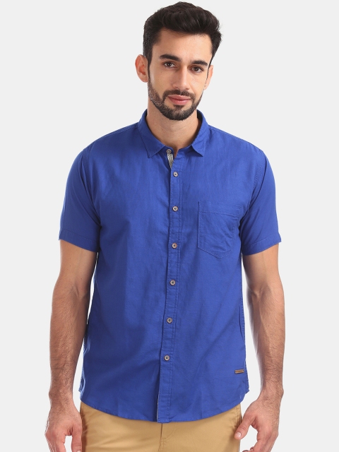 

Cherokee Men Blue Regular Fit Solid Casual Shirt