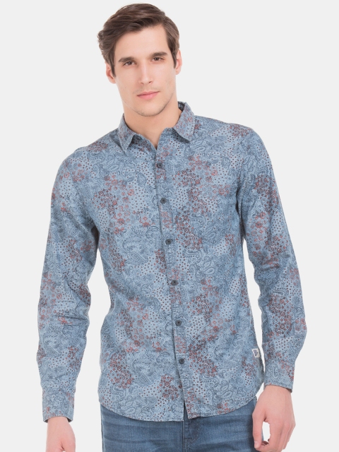 

Cherokee Men Blue Slim Fit Printed Casual Shirt
