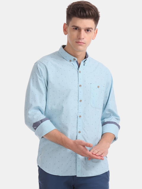 

Cherokee Men Blue Printed Casual Shirt
