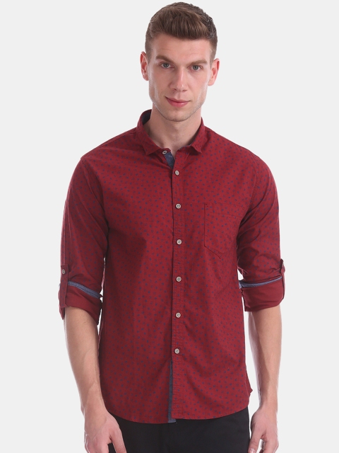 

Cherokee Men Red Regular Fit Printed Casual Shirt