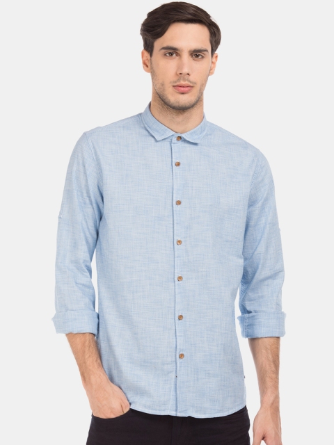 

Cherokee Men Blue Regular Fit Solid Casual Shirt