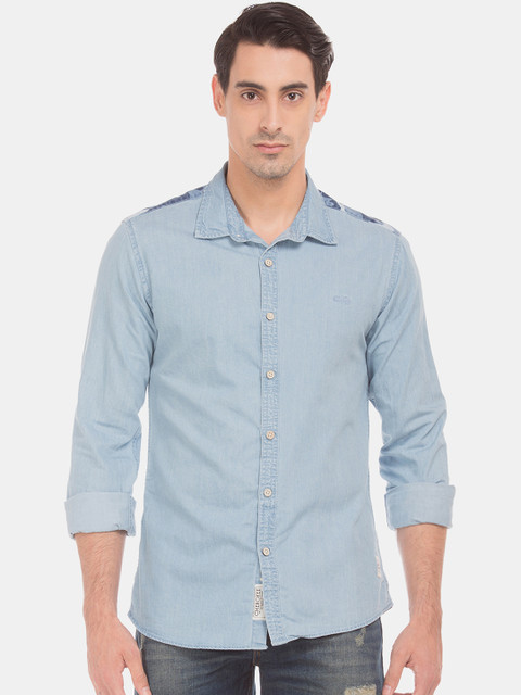 

Cherokee Men Blue Regular Fit Solid Casual Shirt