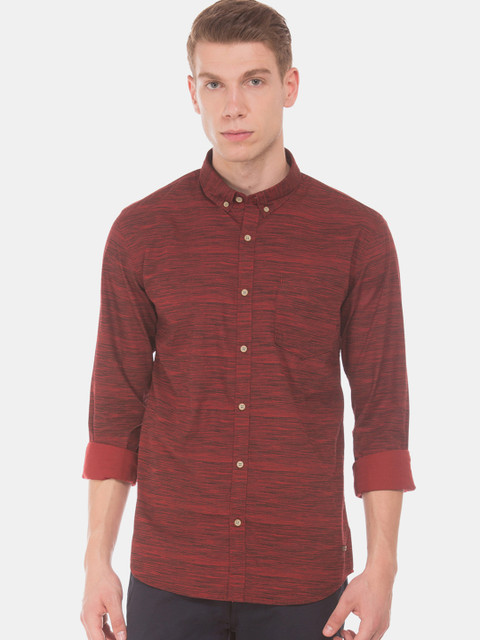 

Cherokee Men Maroon & Black Regular Fit Printed Casual Shirt