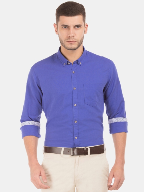 

Cherokee Men Blue Regular Fit Solid Casual Shirt