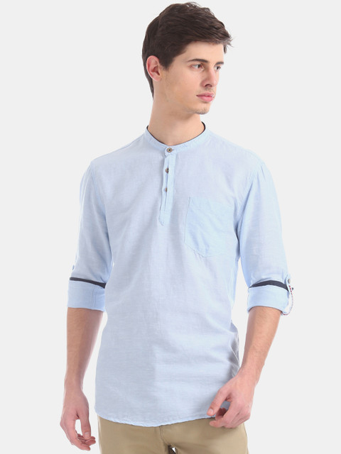 

Cherokee Men Blue Regular Fit Solid Casual Shirt