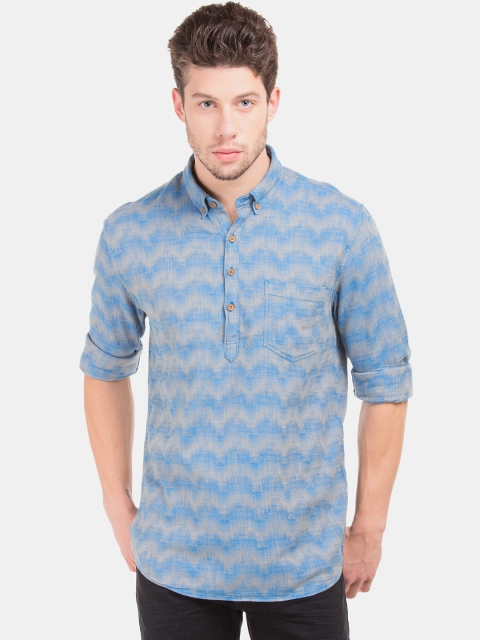 

Cherokee Men Blue & Beige Regular Fit Printed Casual Shirt