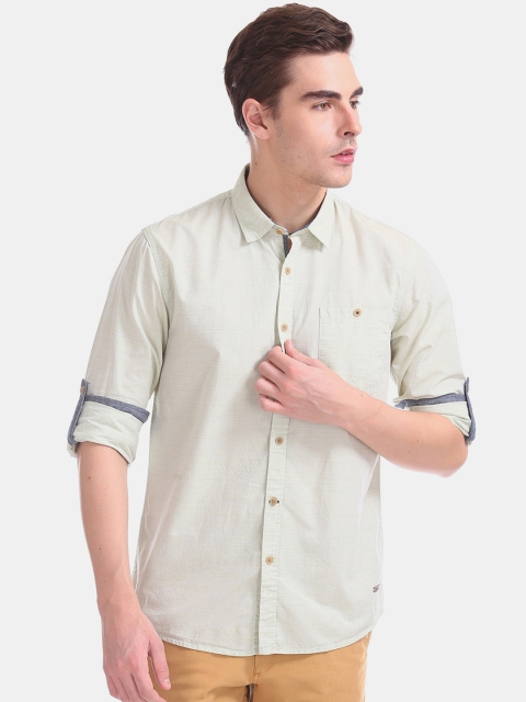 

Cherokee Men Off-White Regular Fit Solid Casual Shirt