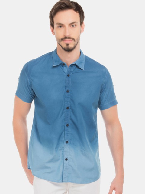 

Cherokee Men Blue Regular Fit Faded Ombre Casual Shirt