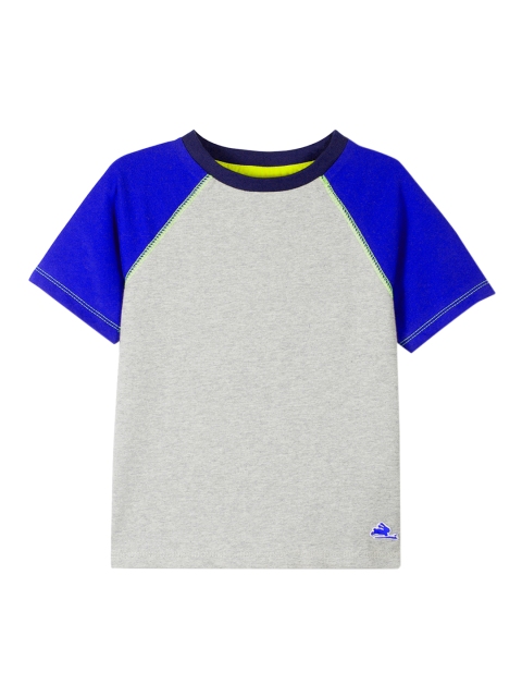 

Cherry Crumble Boys Grey Solid Round Neck T-shirt