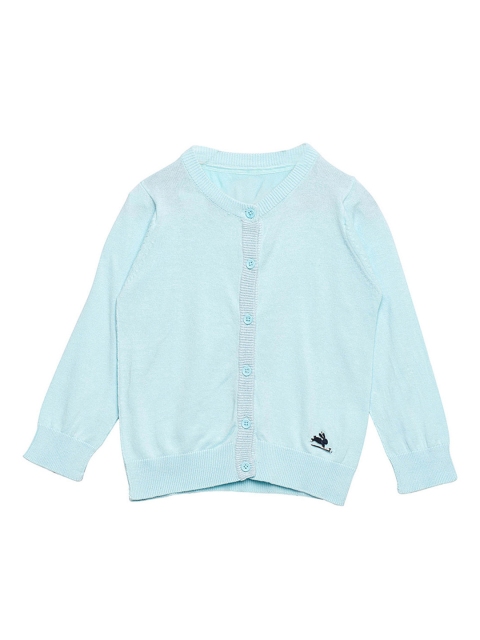 

Cherry Crumble Girls Blue Solid Cardigan Sweater
