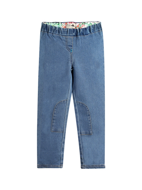 

Cherry Crumble Girls Blue Solid Stretchy Jeggings