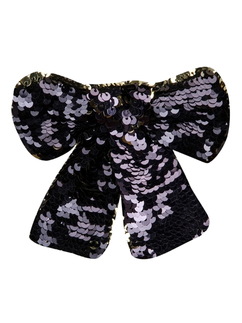 

Cherry Crumble Girls Black Solid Reversible Sequinned Brooch