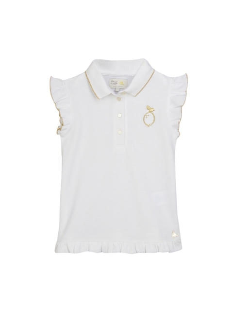 

Cherry Crumble Girls White Solid Top