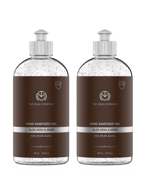 

THE MAN COMPANY Set Of 2 Aloe Vera and Neem Hand Sanitizer with 72.5% Alcohol 100 ml each, White