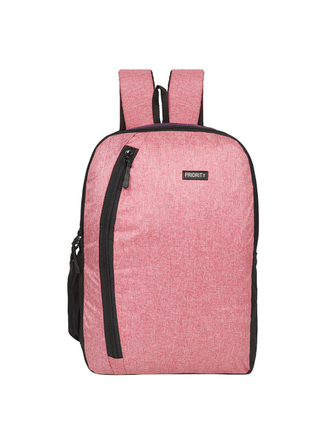 

Priority Unisex Pink Solid Backpack