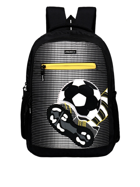 

Priority Unisex Black & White Graphic Print Backpack