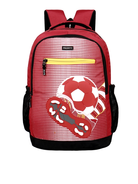 

Priority Unisex Red & White Graphic Print Backpack