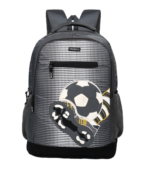 

Priority Unisex Grey & White Graphic Printed Backpack