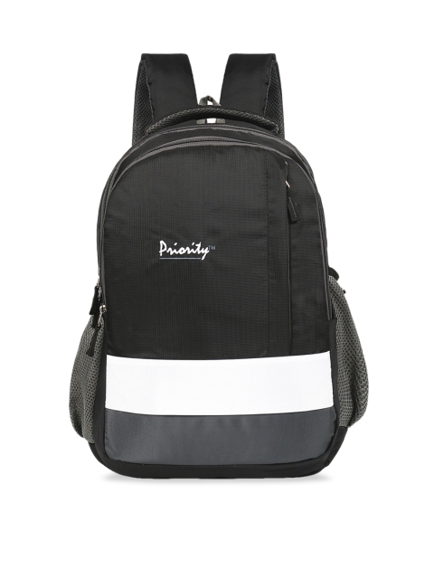 

Priority Unisex Black & Grey Colourblocked Backpack