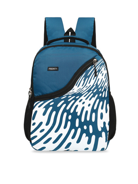 

Priority Unisex Blue & White Graphic Backpack