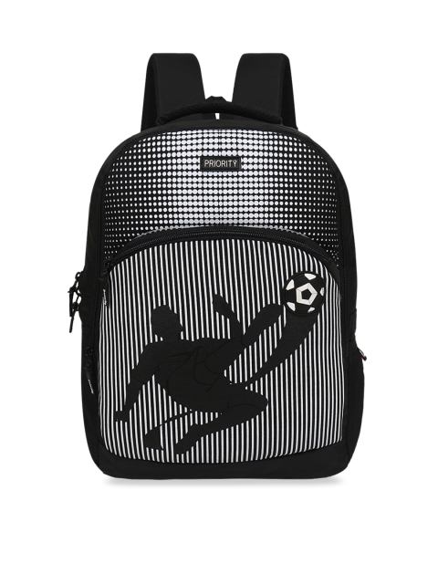 

Priority Unisex Grey & Black Graphic Backpack
