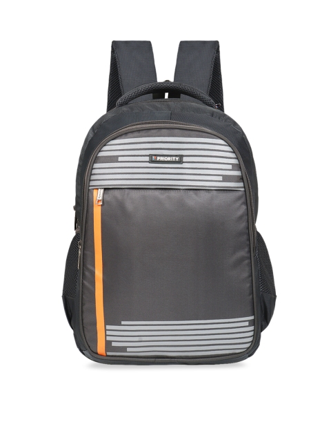 

Priority Unisex Grey Striped Backpack