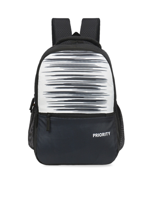 

Priority Unisex Black & White Graphic Croc Textured Backpack