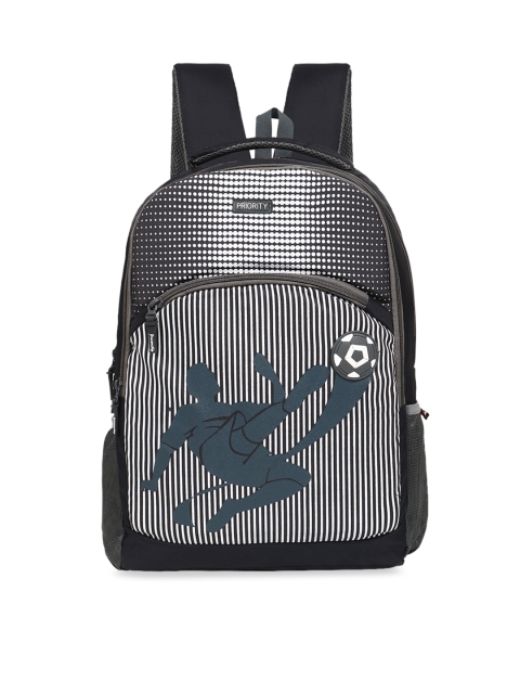 

Priority Unisex Black & White Graphic Backpack