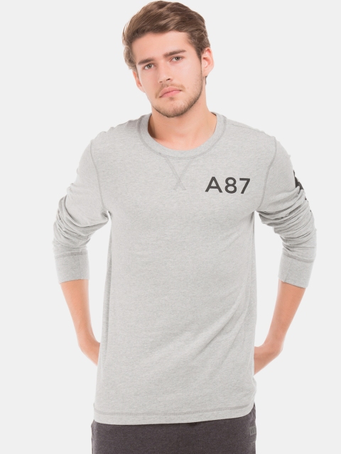 

Aeropostale Men Grey Printed Round Neck T-shirt