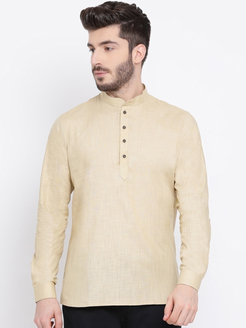 

NAMASKAR Men Beige Solid Straight Kurta