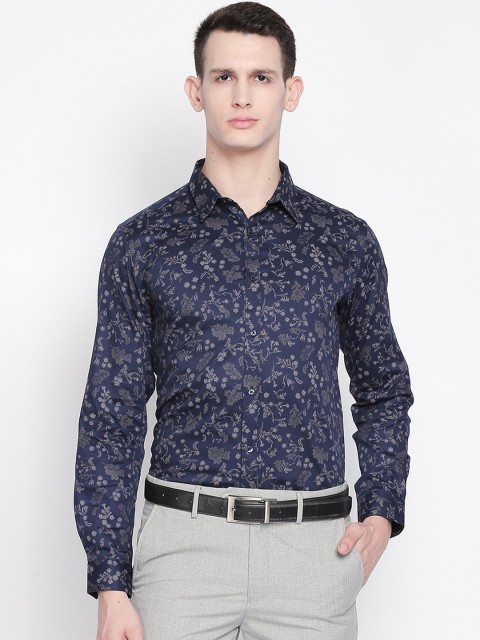 

RICHARD PARKER by Pantaloons Men Navy Blue Slim Fit Printed Casual Shirt