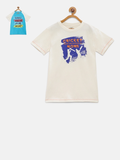 

Cub McPaws Boys Pack Of 2 Printed Round Neck T-shirts, White