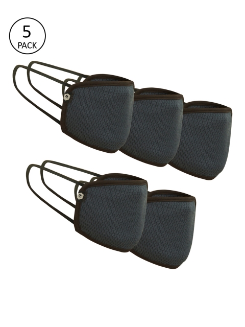 

Fort Collins Adults Grey Pack Of 5 Reusable 5-layer Filtration Outdoor Protective Masks