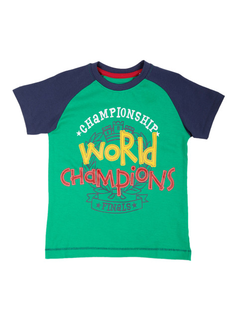 

Cherokee Boys Green Printed Round Neck T-shirt