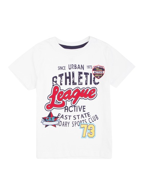 

Cherokee Boys White Printed Round Neck T-shirt