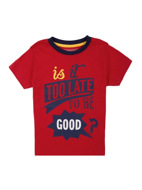 

Cherokee Boys Red Printed Round Neck T-shirt