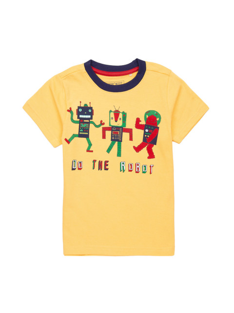 

Cherokee Boys Yellow Printed Round Neck T-shirt