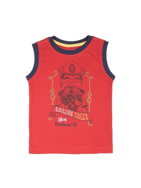 

Cherokee Boys Red Printed Round Neck T-shirt