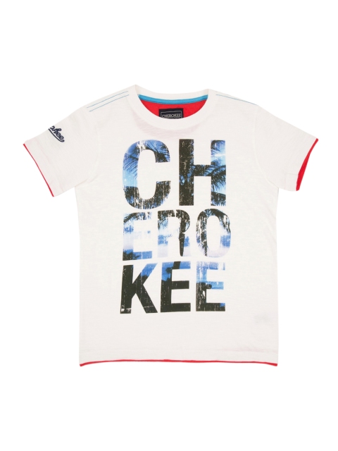 

Cherokee Boys Off-White Printed Round Neck T-shirt