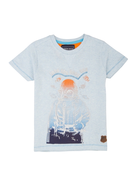 

Cherokee Boys Blue Printed Round Neck T-shirt