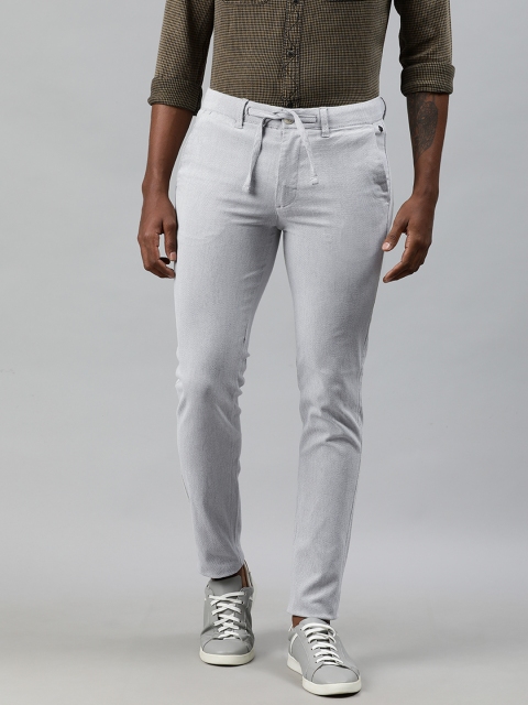 

Jack & Jones Men Grey Marco Slim Fit Solid Regular Trousers