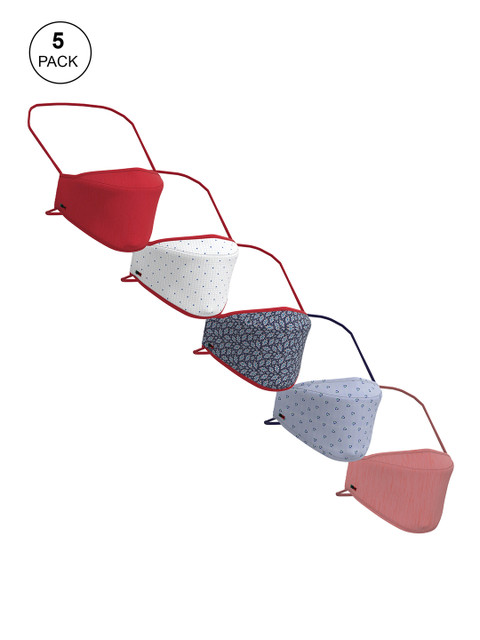 

Peter England Men 5 Pcs Assorted 2-Ply Reusable Fabric Masks