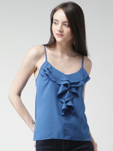 

FOREVER 21 Blue Ruffled Top