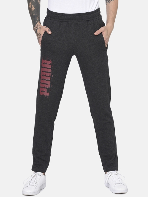 

Puma Men Charcoal Grey Solid Straight-Fit Knitted 4 TR SL op Track Pants
